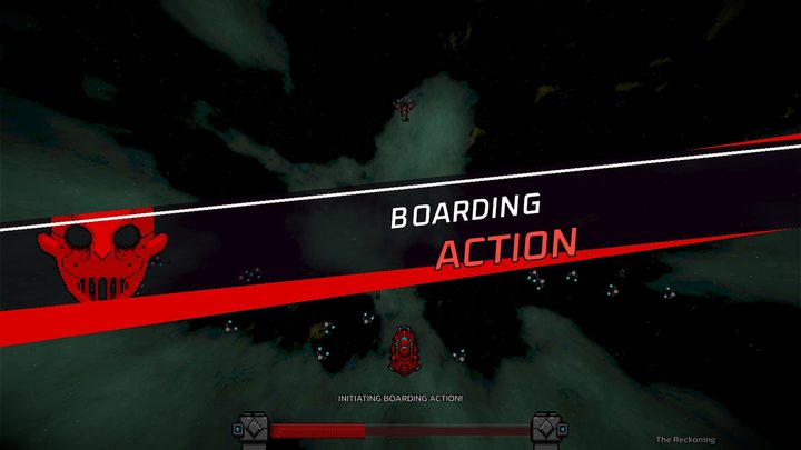 A Boarding Action banner as the fleet moves to board an enemy ship
