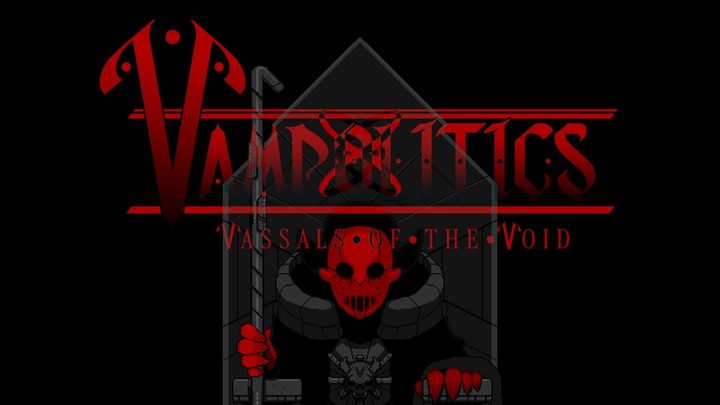 The trailer's end card: the Vampolitics logo over the throne